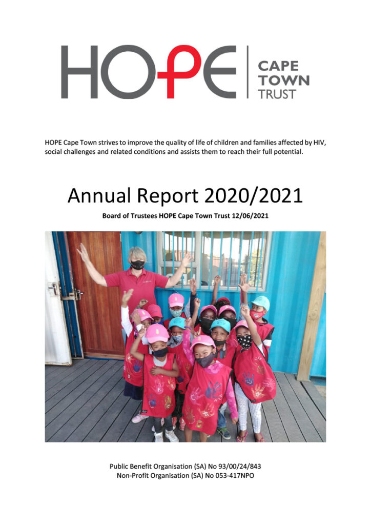 HOPE Cape Town Trust Jahresbericht 2020-2021