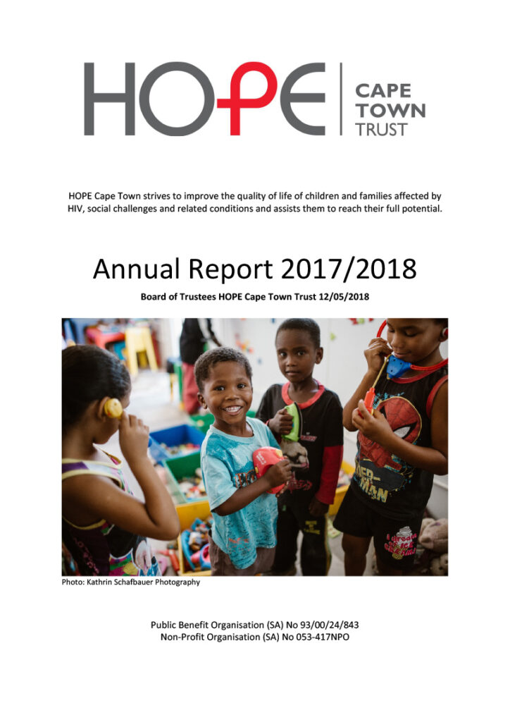 HOPE Cape Town Trust Jahresbericht 2017-2018